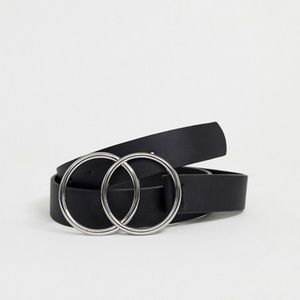 ASOS double circle belt silver